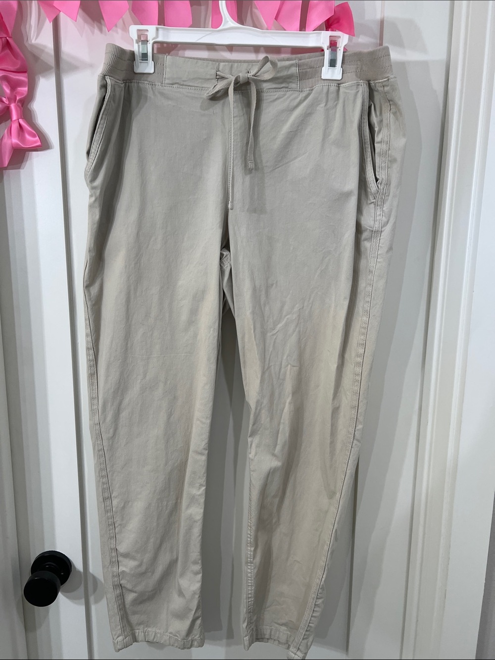 Style & Co. Straight-Leg Drawstring Pants in Light Taupe